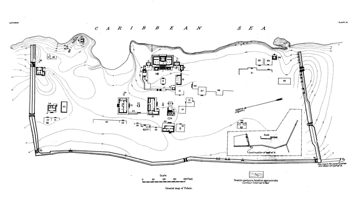 Map of the site of Rio Bec