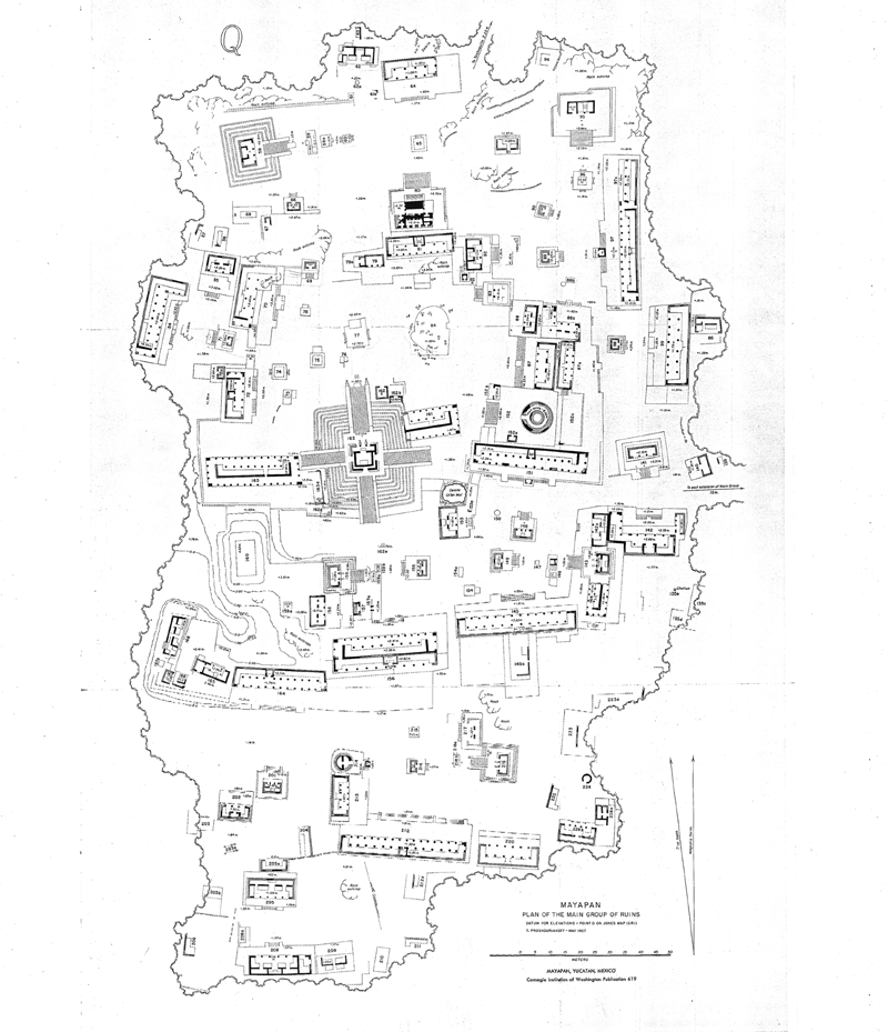 Map of the site of Mayapan site core